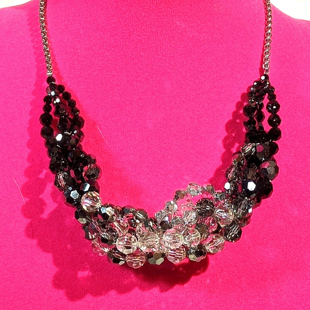 Swarovski Statement Necklace. White/Silver/Black - image 7